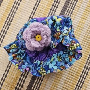 Handmade Cotton Hat With Crochet Flower